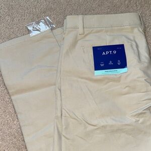 🆕 NWT Apt. 9 Men's Tech Performance Pants 34x30 - Tan